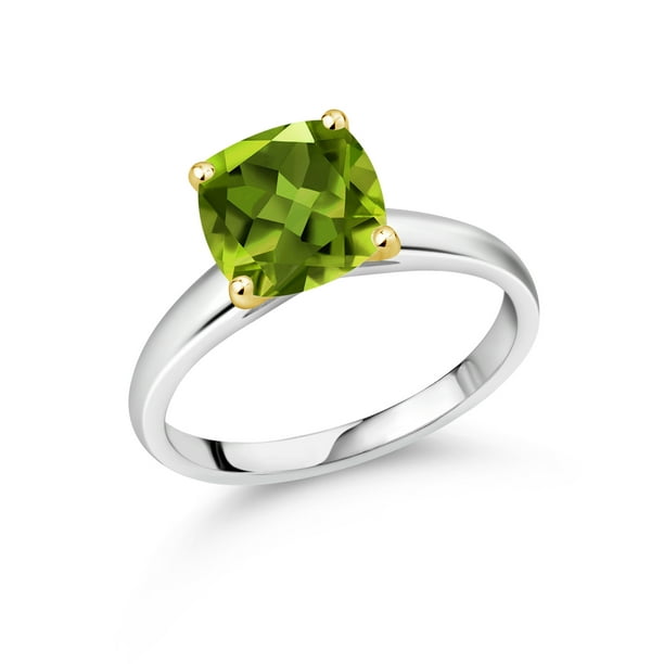 1.80 Ct Round Green Peridot Sky Blue Aquamarine 925 Sterling Silver Ring 1.80 Ct Round Green Peridot Sky Blue Aquamarine 925 Sterling Silver Ring